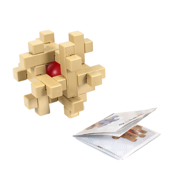 Wooden puzzle with ball sales inside