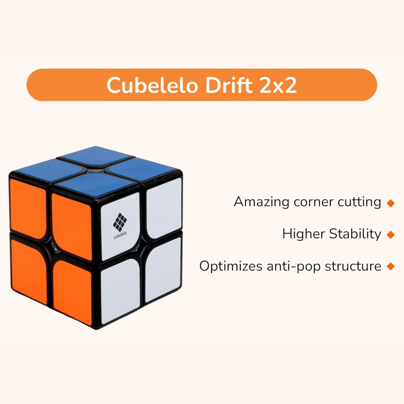 Cubelelo Drift 2x2 Black & 2x2 Silver Mirror Combo