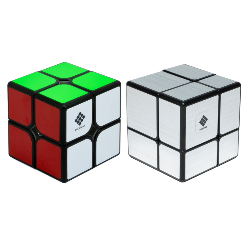 Cubelelo Drift 2x2 Black & 2x2 Silver Mirror Combo