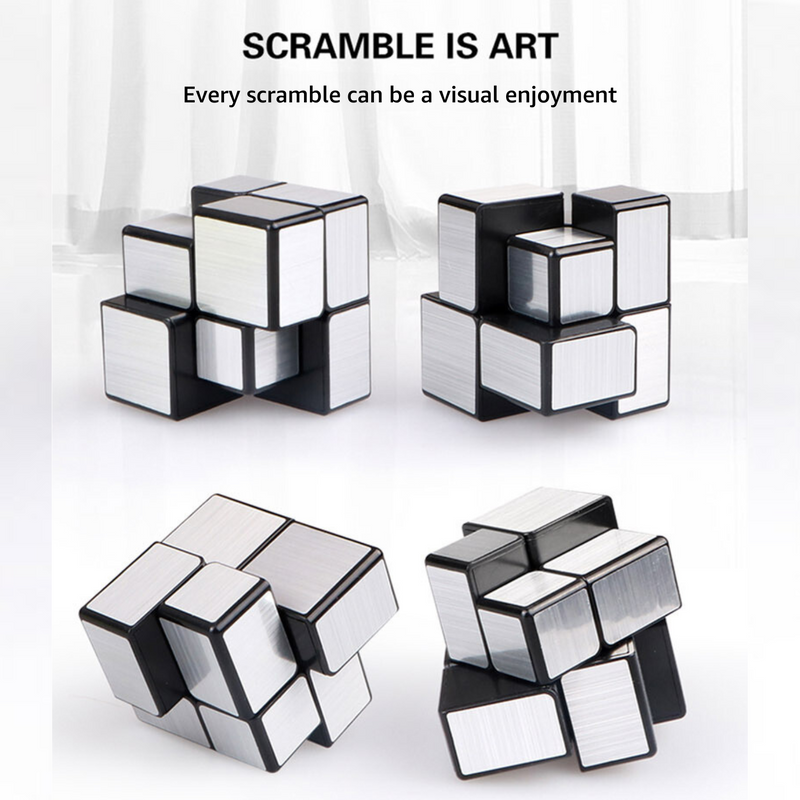 Cubelelo Drift 2x2 Black & 2x2 Silver Mirror Combo